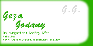 geza godany business card